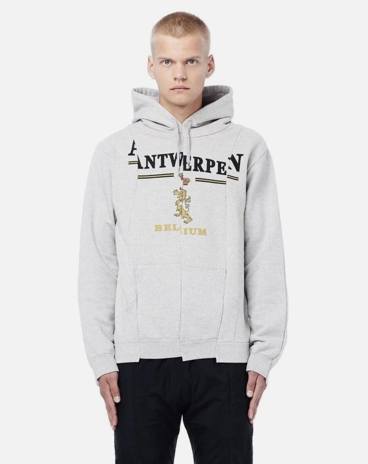 In Stock Vtm Aw18 Antwerp Reconstructed Hoodie Grey Structured Sweatshirt