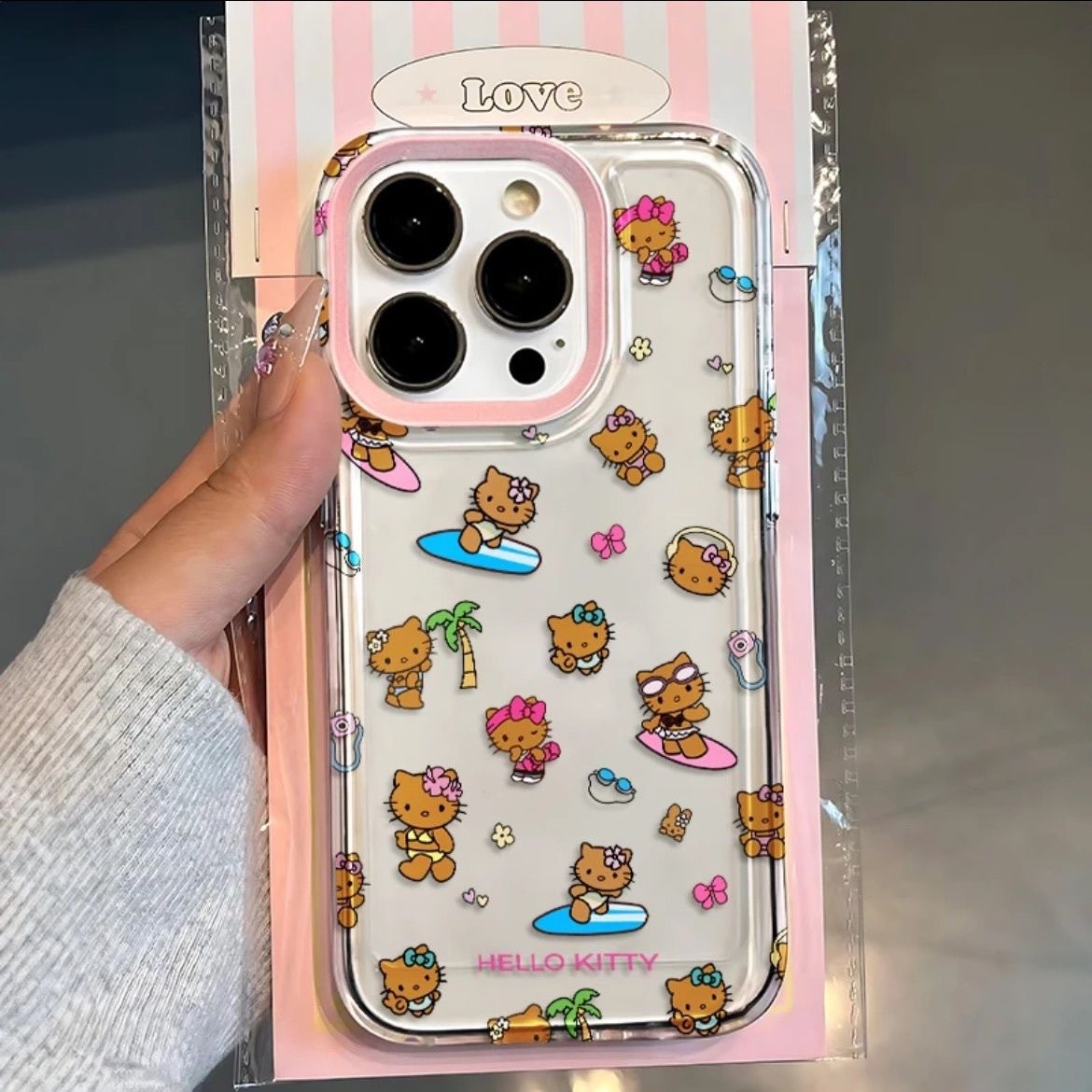 Beach Black Leather Cat Suitable for Apple 13 16 Mobile Phone Case Suitable for Samsung S25 S24 S23 Cartoon Fine Hole 11