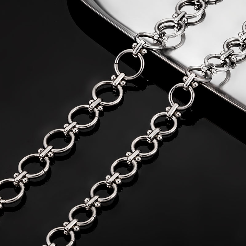 Stainless steel circle clip stick chain jewelry chain DIY necklace bracelet does not fade bag chain fashion handmade loose chain