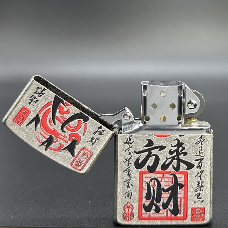 Zorro Zorro Ancient Silver Kerosene Lighter Creative Carving National Wind National Tide All directions to earn money to send men