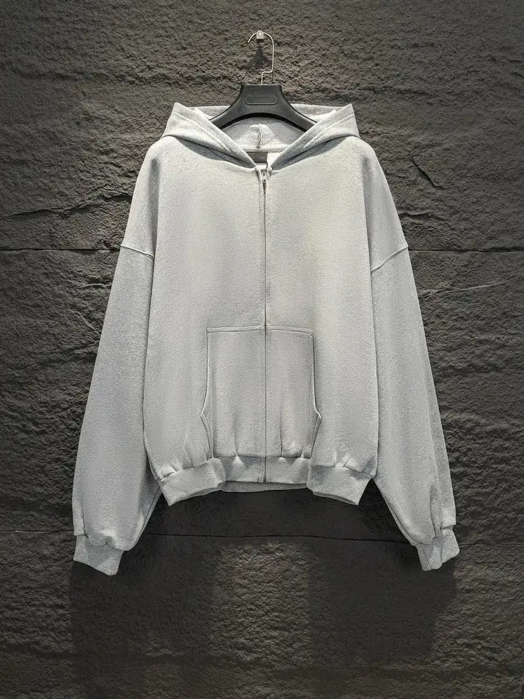 Ceiling! Paris-Style Double-Ring Logo Embroider Hooded Zipper Sweatshirt Outwear Unisex Fall and winter 25Ss Couple Trendy