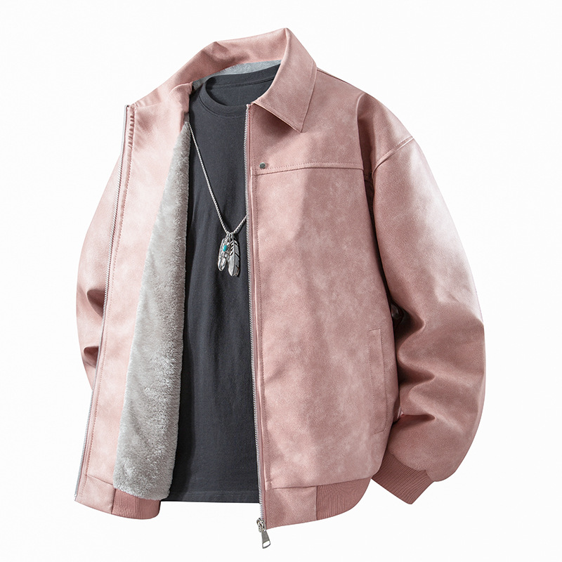 Cross-Border Wholesale New Model Men's High-Quality Fleece-Lined Thickened Trendy Casual Workwear Leather Jacket Men's Leather Wallet
