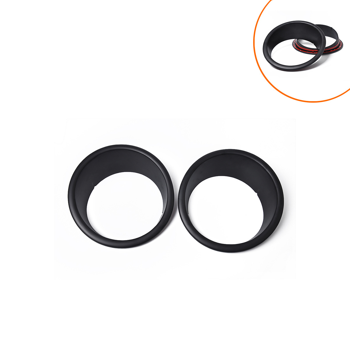 Cross-border best-selling model-car modification suitable for JEEP Shepherd JK headlight frame headlight decorative frame Black