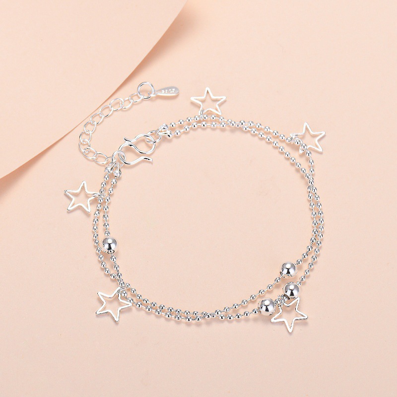 Luochen Star Cut Out Bead Bracelet Anklet Jewelry Personalized Fashion Exquisite Versatile Cool Style Five-Pointed Star Bracelet