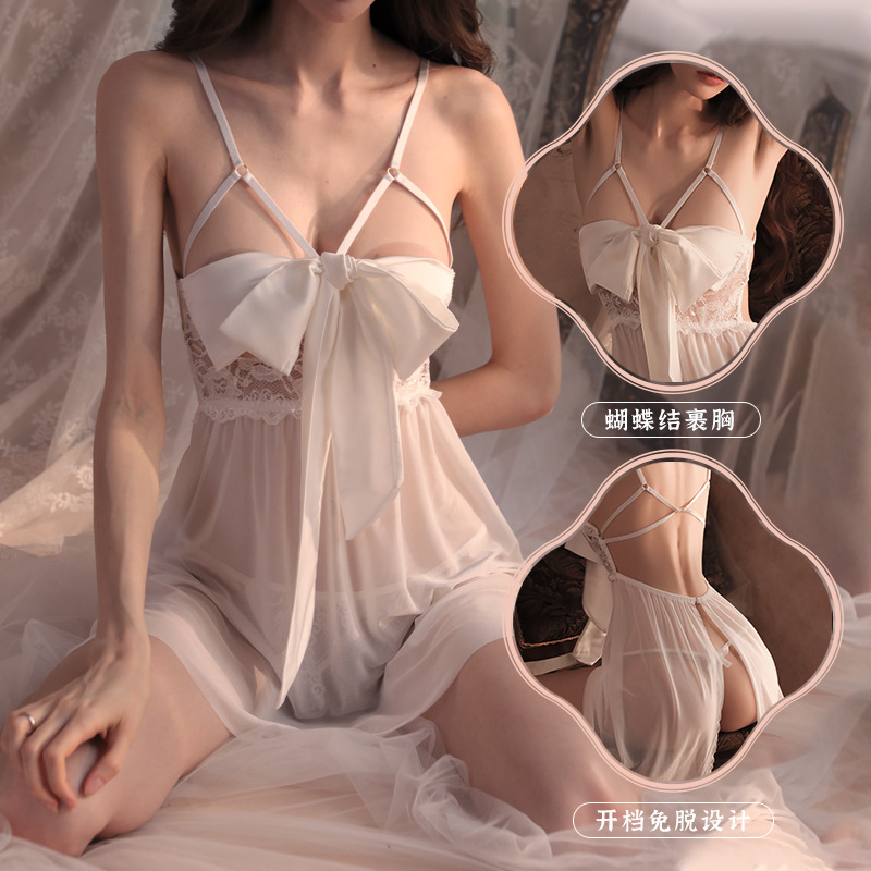Ying smoke sexy underwear women sexy lace backless uniform temptation bow pajamas passion suit wholesale 0803