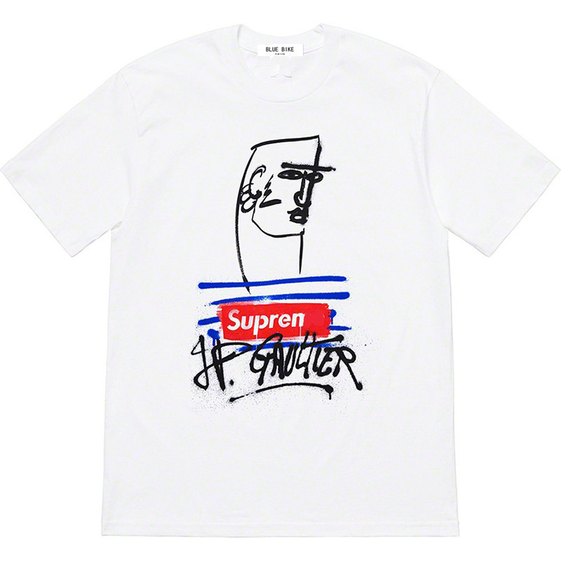 21SS19 x Jean Paul Gaultier Tee White joint style graffiti short sleeve t-shirt for men and women