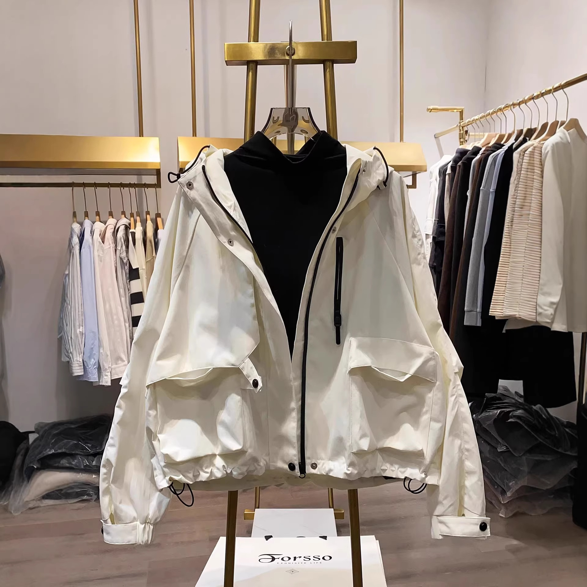 2026 Spring New Korean Style Casual Large Pocket Jacket Loose Coat for Women