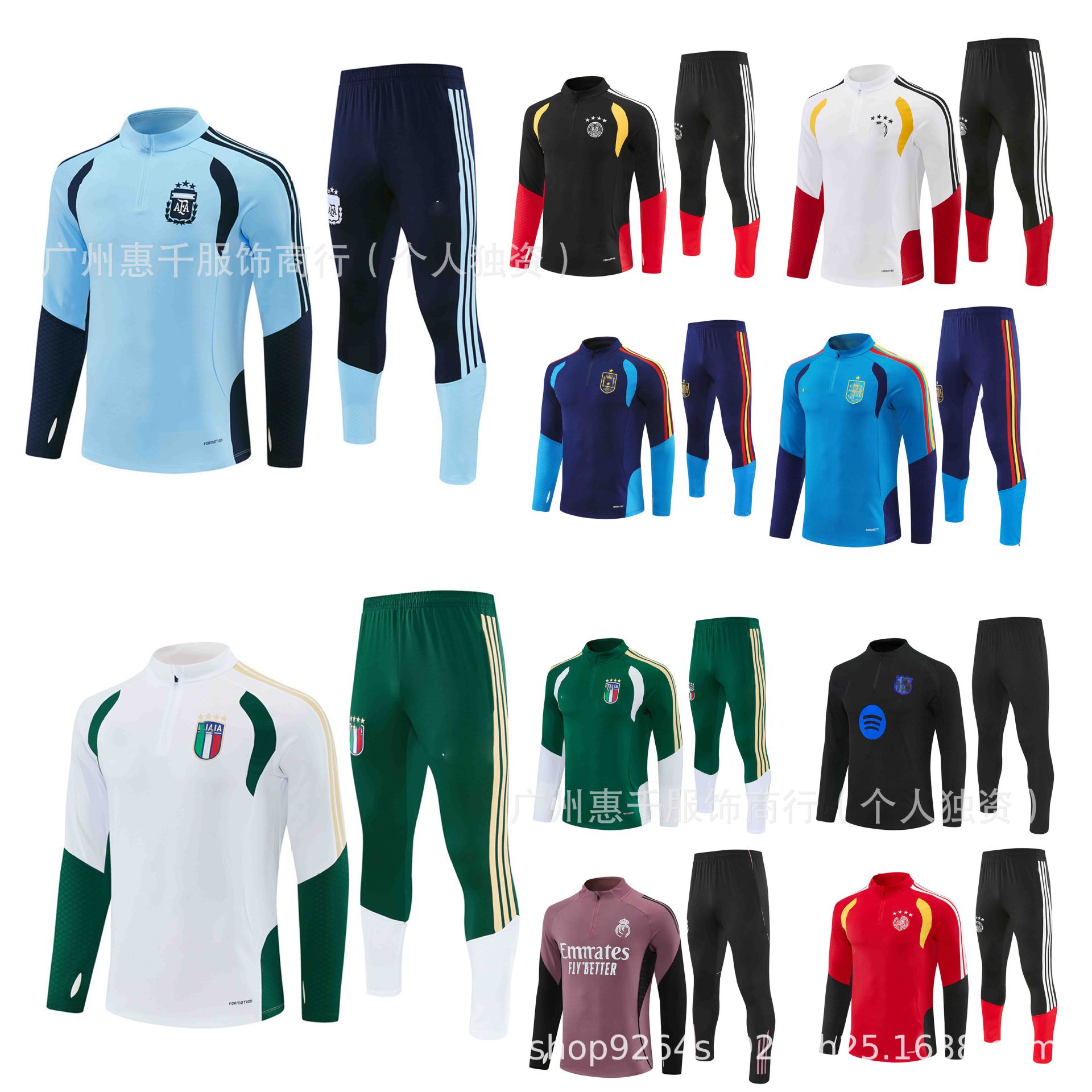2627 Argentina Italy Barcelona Germany Spain Paris Arsenal Manchester United Training Uniform Long Sleeve Half-Zip QC-foto från 1688 på Qualit.ly