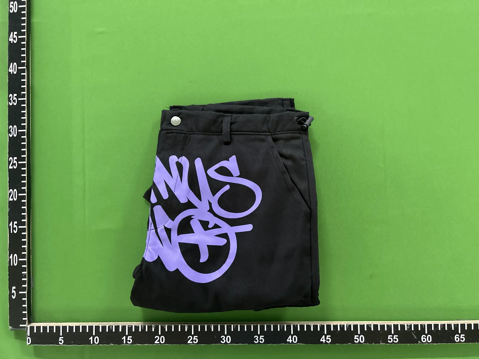 Minustwo cargo black pants with purple print