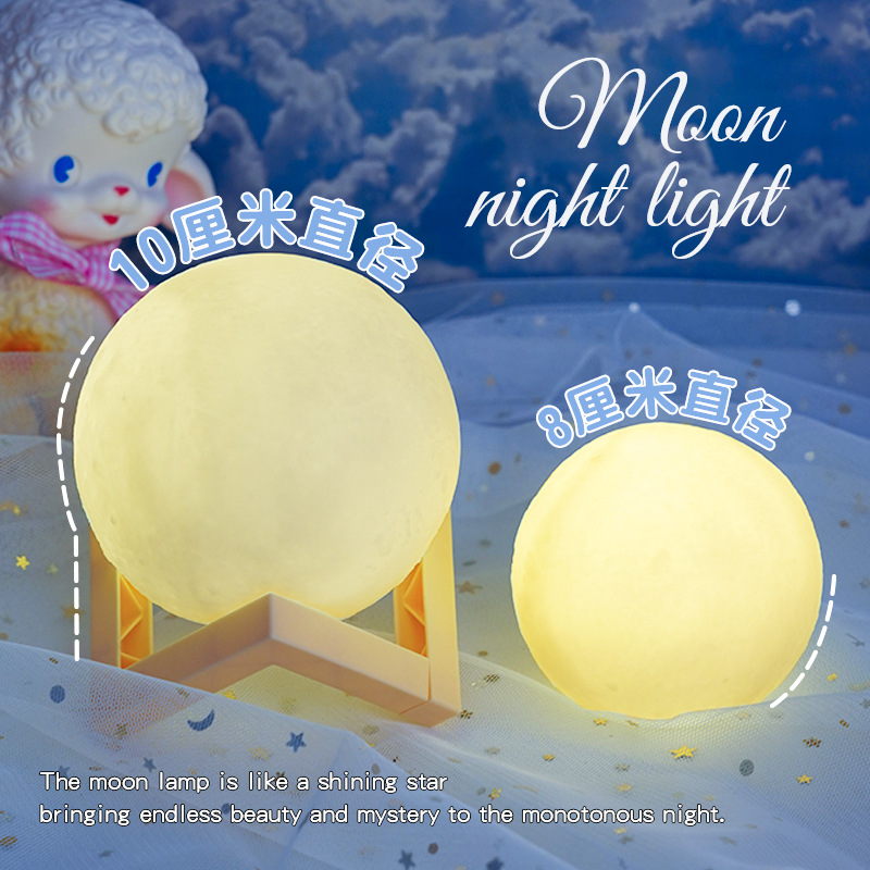 DIY Hand-Painted Graffiti Moon Lamp Creative Night Light Bedroom Bedside Atmosphere Lamp as a Birthday Gift for Best Friend
