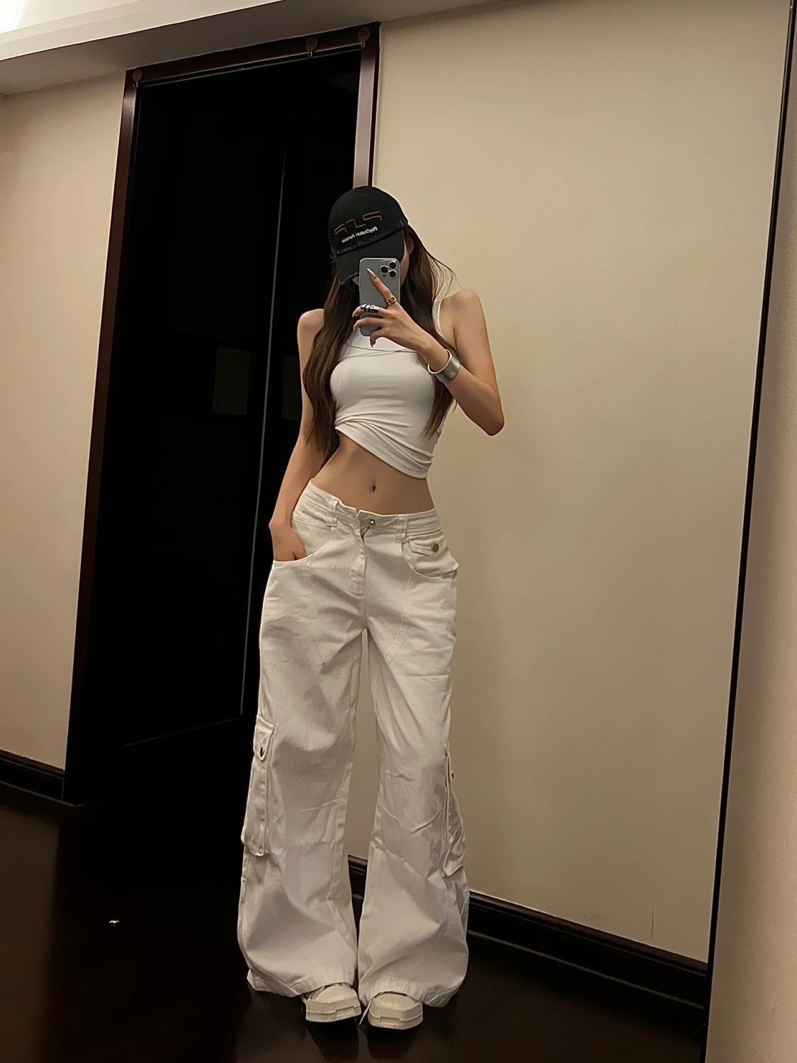 American-Style Heavy-Duty Design Workwear Jeans for Women, 2026 Spring and Autumn New High-Waisted Straight-Leg Slimming Loose Wide-Leg Pants