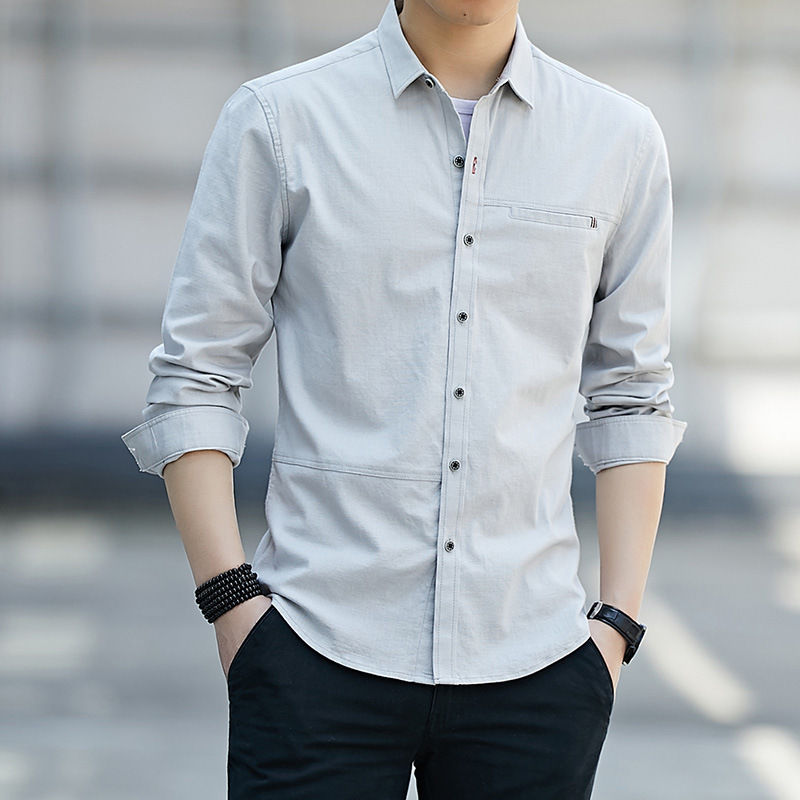 Anti-Itch Men's Long-Sleeve Shirt 2025 Spring and Autumn Casual Versatile Pure Cotton Shirt Jacket Cross-Border Amazon Quick Sale