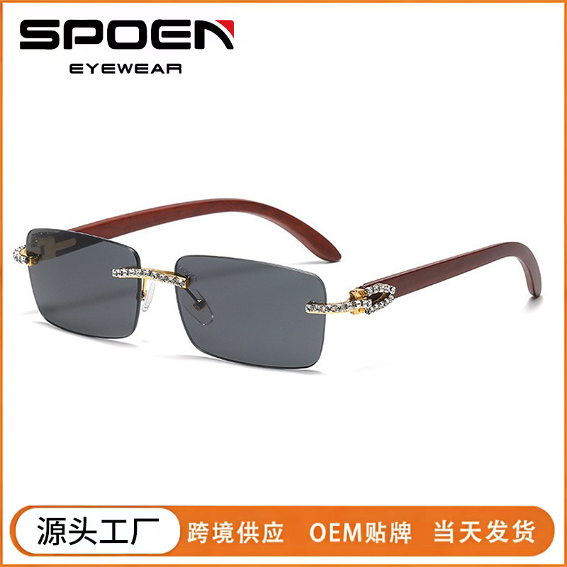 2025 New European and American Fashion Sunglasses with Diamond-Encrusted Temples, Personalized Sunscreen Sunglasses, Anti-Uv Adult Sunglasses