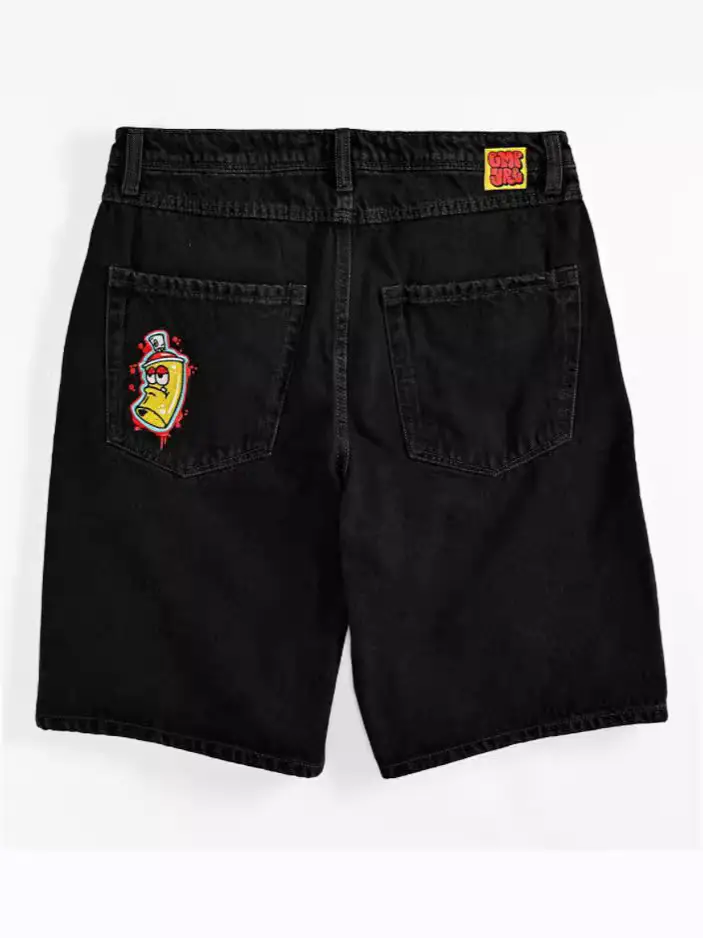 Cross-border E-commerce American Y2K Hip-hop Washed Casual Denim Shorts Men's Summer Loose Retro Trendy Brand Shorts