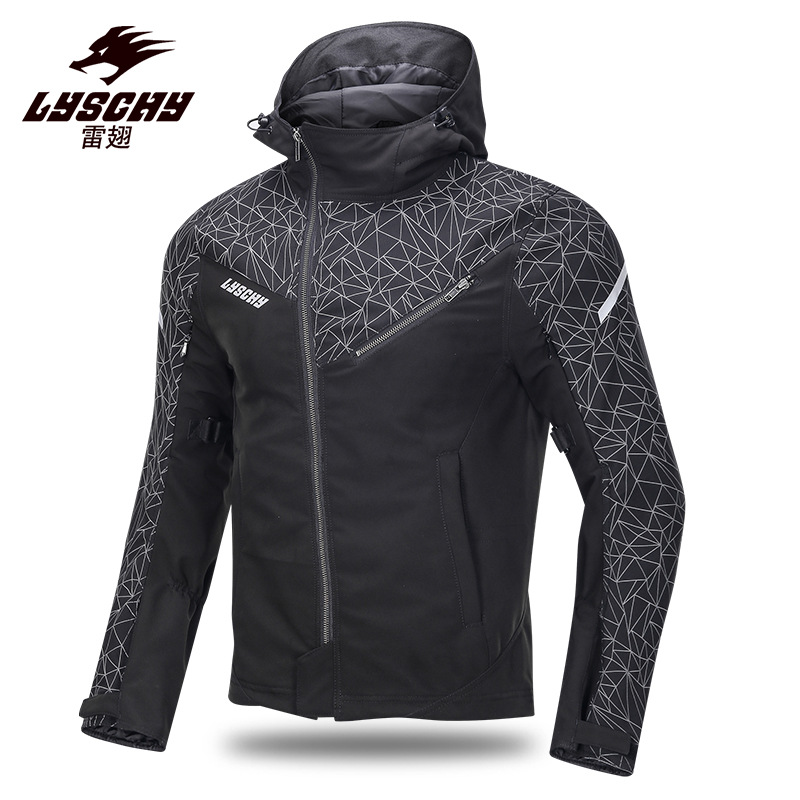 LYSCHY Thunder-wing Motorcycle Casual Outdoor Riding Clothing Waterproof Hooded Men's Windproof Reflective Jacket Spring and Summer Top