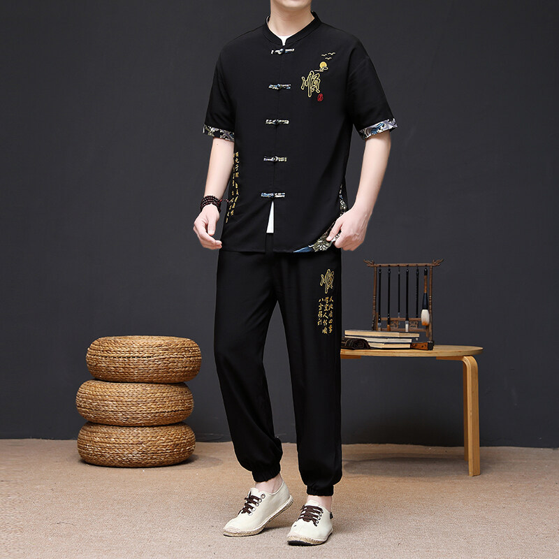 Dropshipping on Major Platforms, Tang Suit Suits for Middle-Aged and Elderly People, Summer 2025 Hot New National Style Embroidered Suits P70