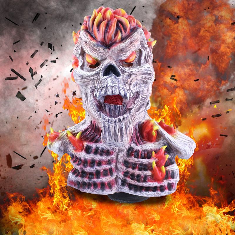 Game peripheral flame evil spirit Knight mask head cover skull Ghost Knight mask party trick mask latex