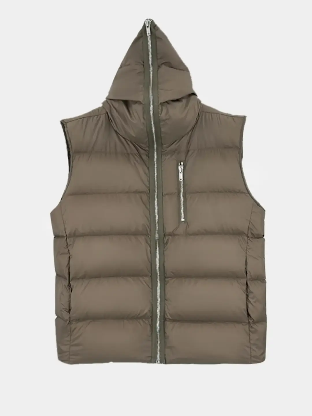 Ro Dark Style Autumn and Winter Men's Hooded New Long Zipper Black Warm Regular Wide Outwear down Vest