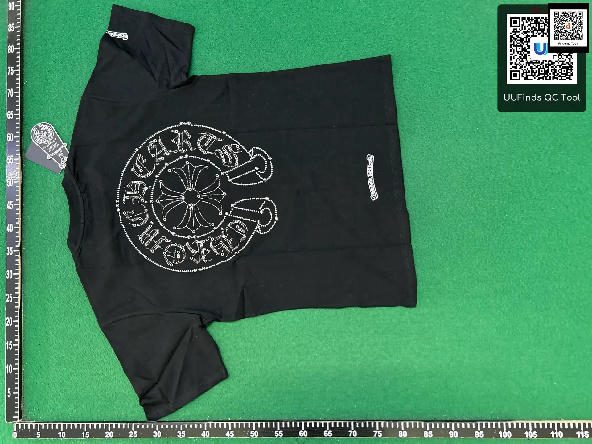 24 Cross-border Correct Version Chrome Hearts Ke Luo high quality Horseshoe Sanskrit Crewneck T-shirt Short Sleeve Joker