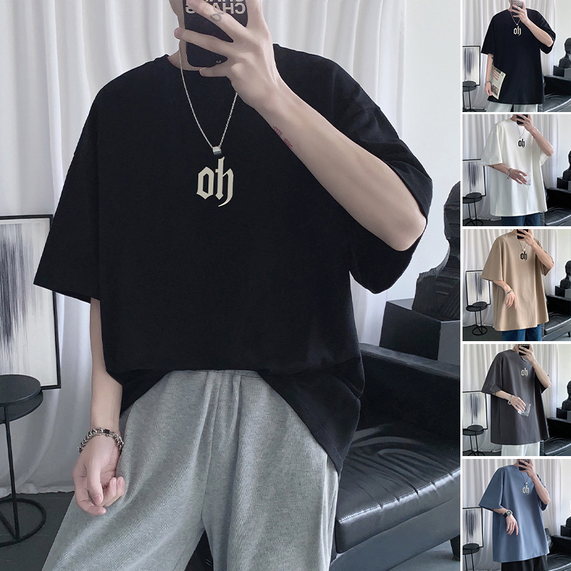 Short sleeve t-shirt men's summer plus size fat loose thin men's T half sleeve top clothes plus size men's clothing