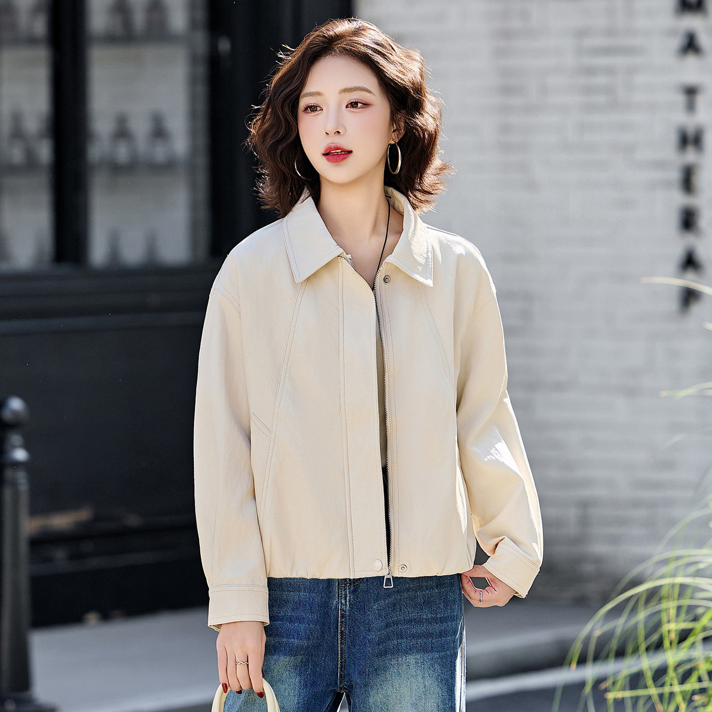 High-Quality Pu Leather Jacket for Women, Short Style, 2026 Spring and Autumn New Casual Loose Versatile Jacket for Petite Figures