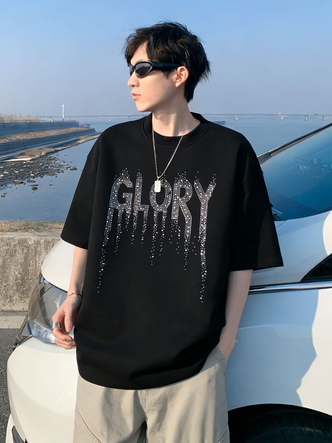 Printed Letter Short-Sleeve Fashion Trendy Loose Half-Sleeve T-Shirt for Men, Stylish Summer Loose Top