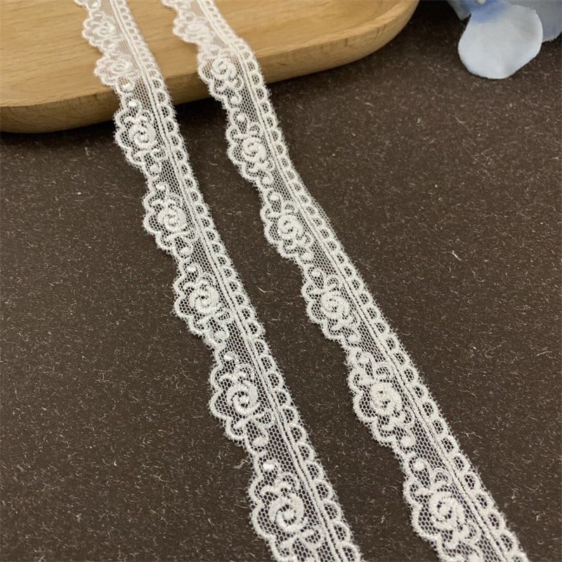 Lolita Rose Neckline Skirt Mesh Gauze Embroider Lace Children's Clothing Dress Lace Accessories Width 1.8cm