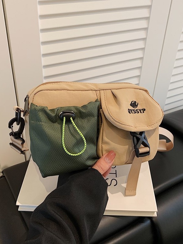Workwear Style Sports Small Square Bag 2025 New Multi-Pocket Trendy Oxford Cloth Shoulder Bag Textured Crossbody Bag for Women