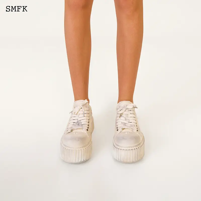 Smfk Super Model Retro Skateboard Shoes S0001Bwd/Wd/Bl Distressed Dirty Shoes Canvas Shoes Multicolor