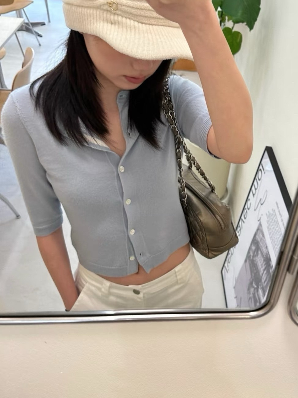New Stackable Slim-Fit Slimming All-Match Mix Solid Color Pure Wool Mid-Sleeve Cardigan Women's 5109 Sweater