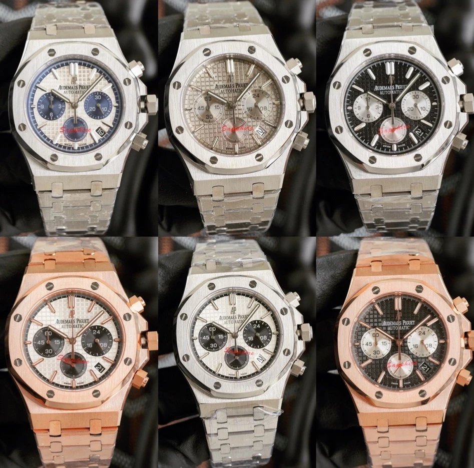 [DX106 -2] Watch Rose gold Royal Oak multi-function chronograph quartz movement 41mm steel strip business watch for men Foto QC de WEIDIAN na Qualit.ly