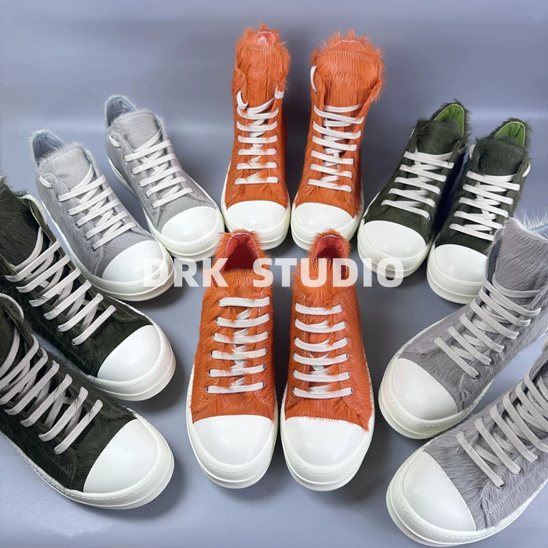 D Brand LAOSHU 21Fw Main Line Horsehair High-Top Shoes Horsehair Low-Top Shoes Unisex Couple Shoes