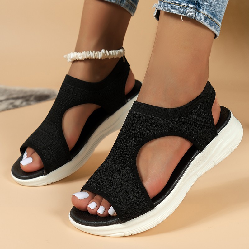 In stock 2023 open toe Women's Flying woven sandals mixed batch Roman sandals cross-border sandals sports casual shoes