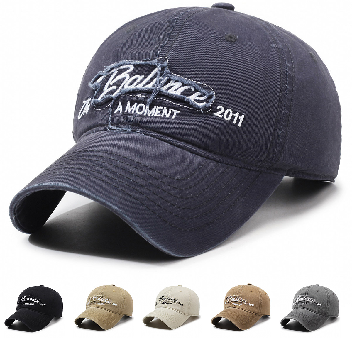 Alphabet Versatile Casual Fashion Big Hat Brim Soft Top Baseball Cap Alphabet Embroidered Vintage Men's and Women's Fashion Sunhat