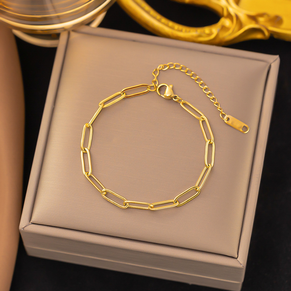 European and American cross-border long O-chain bracelet female stainless steel cross chain European and American fashion Joker hand ornaments factory wholesale jewelry