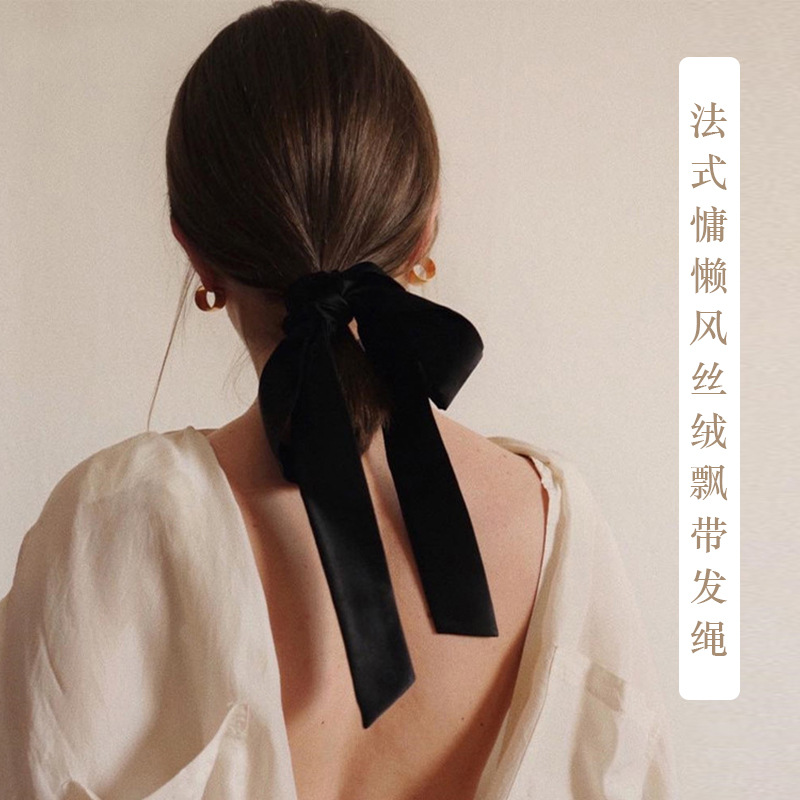 Bow headdress female summer tie hair ribbon hair band ribbon hair rope hair accessories silk scarf hair band female tie hair rope