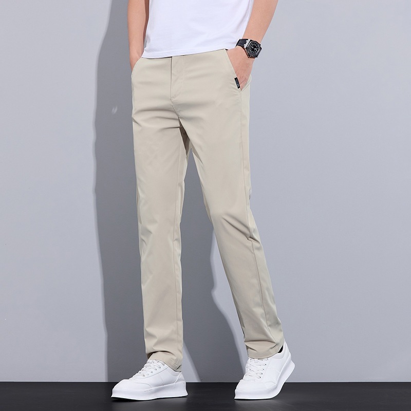 Spring and Summer Light Luxury Straight-Leg Casual Pants for Men, Fashionable, Simple, Versatile, Slimming, Light Business Pants for Men