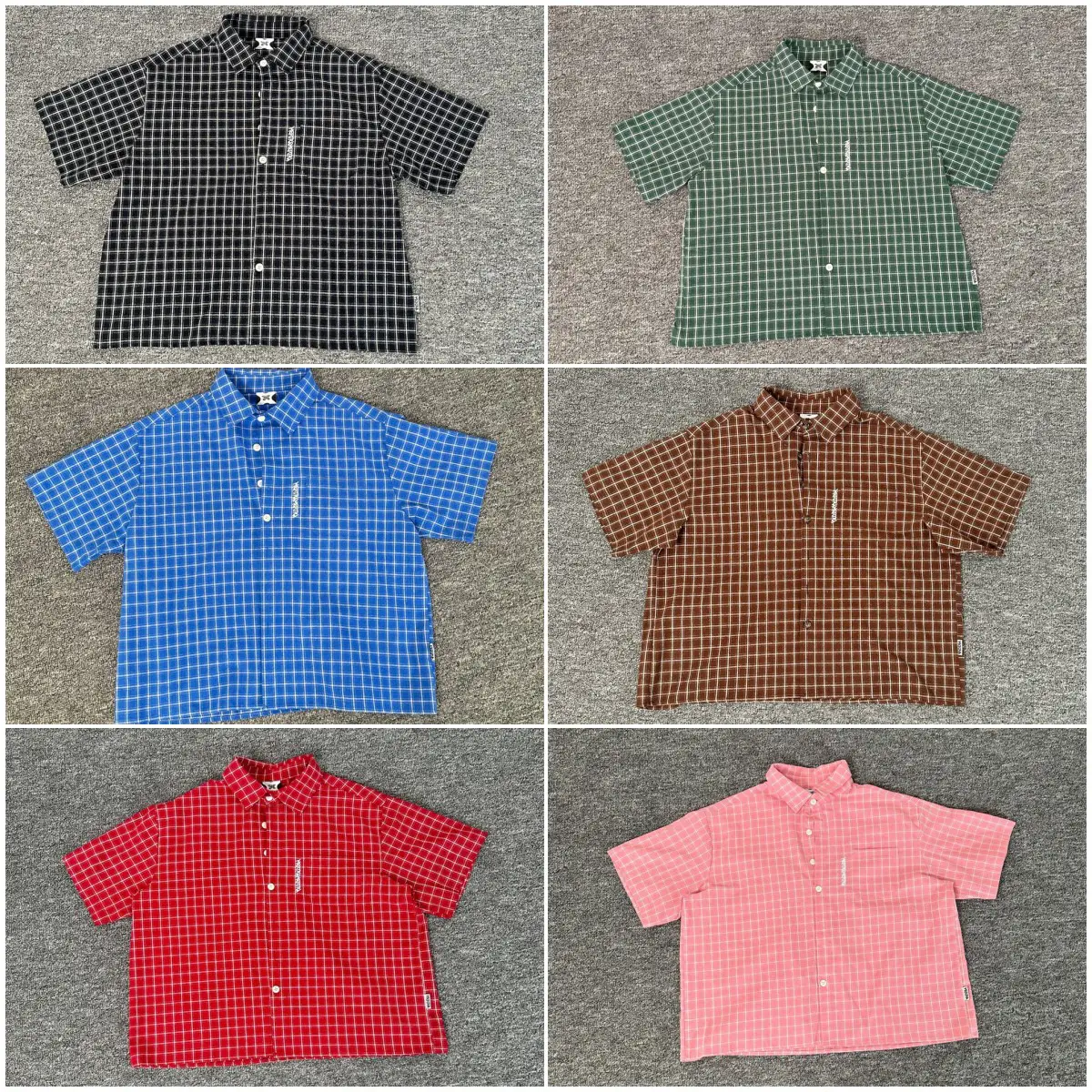 Mertra Classic Letter Print Trendy High Street Casual Loose Unisex Fashion Plaid Short-Sleeve Shirt