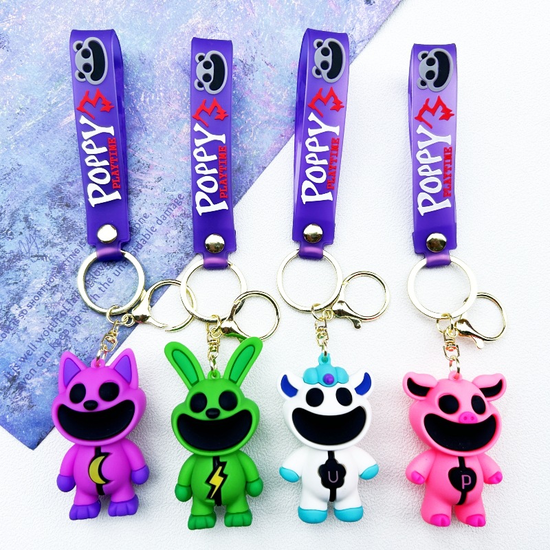 New Cross-border Smiling Small Animal Poppy Keychain smiling critters Peripheral Pendant Cartoon Doll
