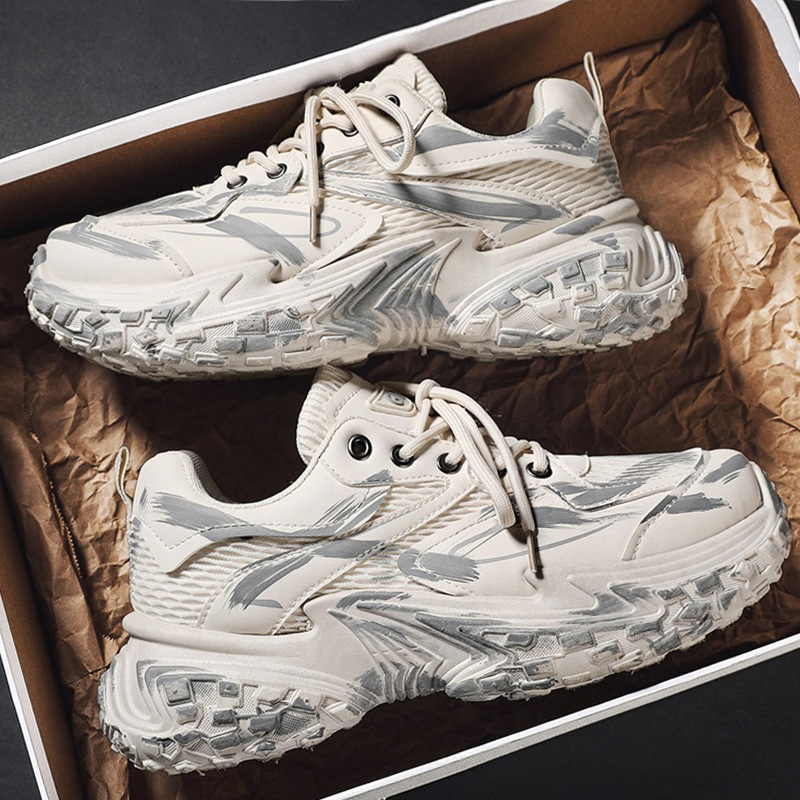 Putian Men's Shoes Mesh Breathable Deodorant Soft Sole sneaker Spring and Summer 2025 New Thick Sole High Sense Torre Shoes
