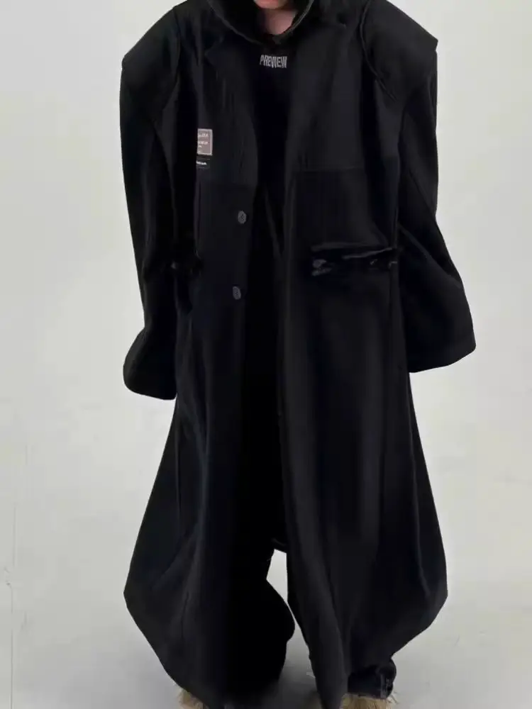 Foreign OEM Grailz Project GR Destruction Splicing Used Wool Coat Loose fit Korean
