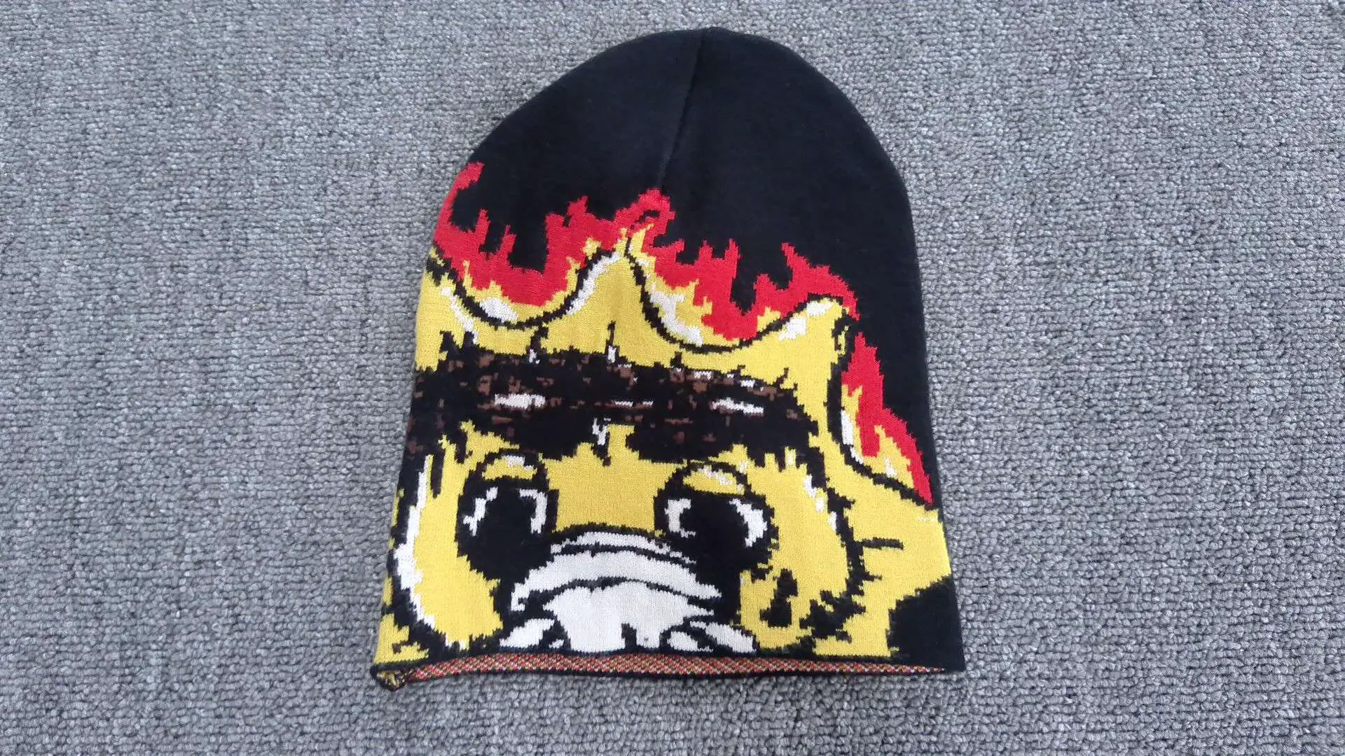 European and American Fashion Versatile Knitted Hat for Winter and Winter Warmth, Knitted Hat, Trendy Cartoon Pattern Jacquard Hat, Cross border