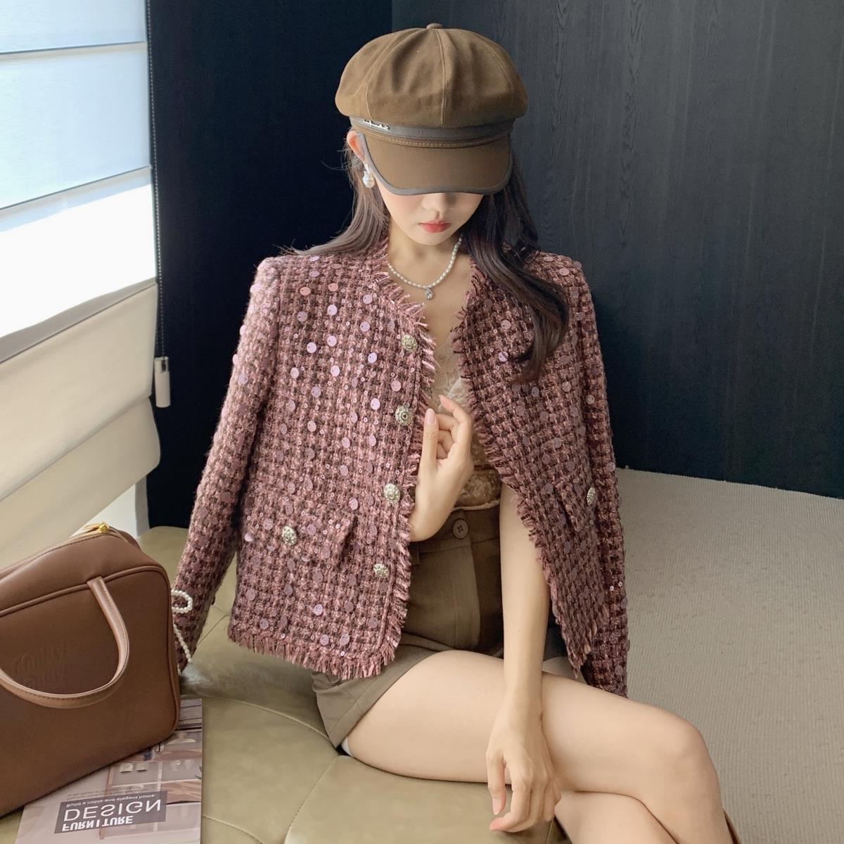Real Shot of Heavy Sequined Chanel-Style Jacket for Women, 2026 Autumn Model, Elegant and Versatile Loose-Fitting Top
