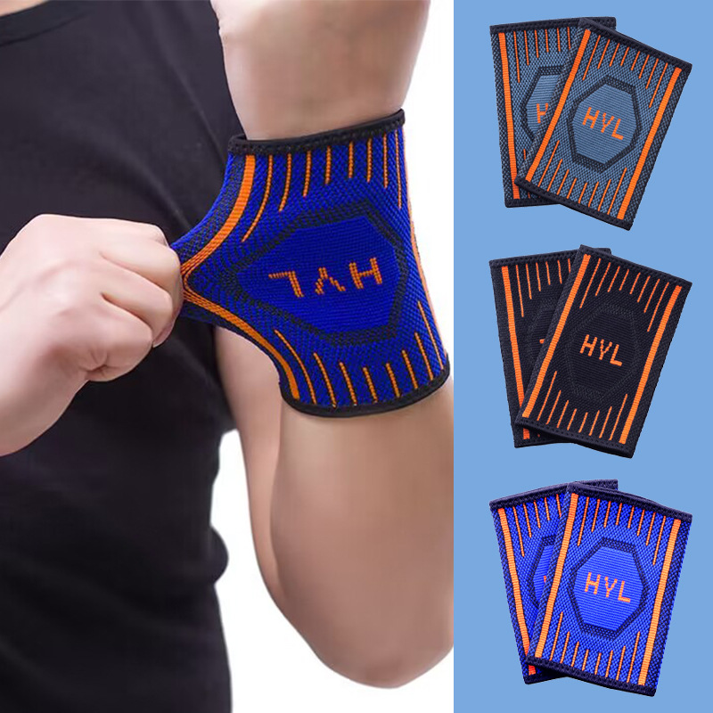 Sports Wrist Guard Men's and Women's Badminton Fitness Sports Color Jacquard Wrist Guard Nylon Four-sided Elastic Wrist Guard