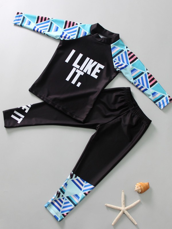 Children's Swimsuit Boys and Girls Long-Sleeved Split Suit Quick-Drying Sun Protection Snorkeling Suit Surfing Suit Small, Medium and Large Kidsren's Swimsuit