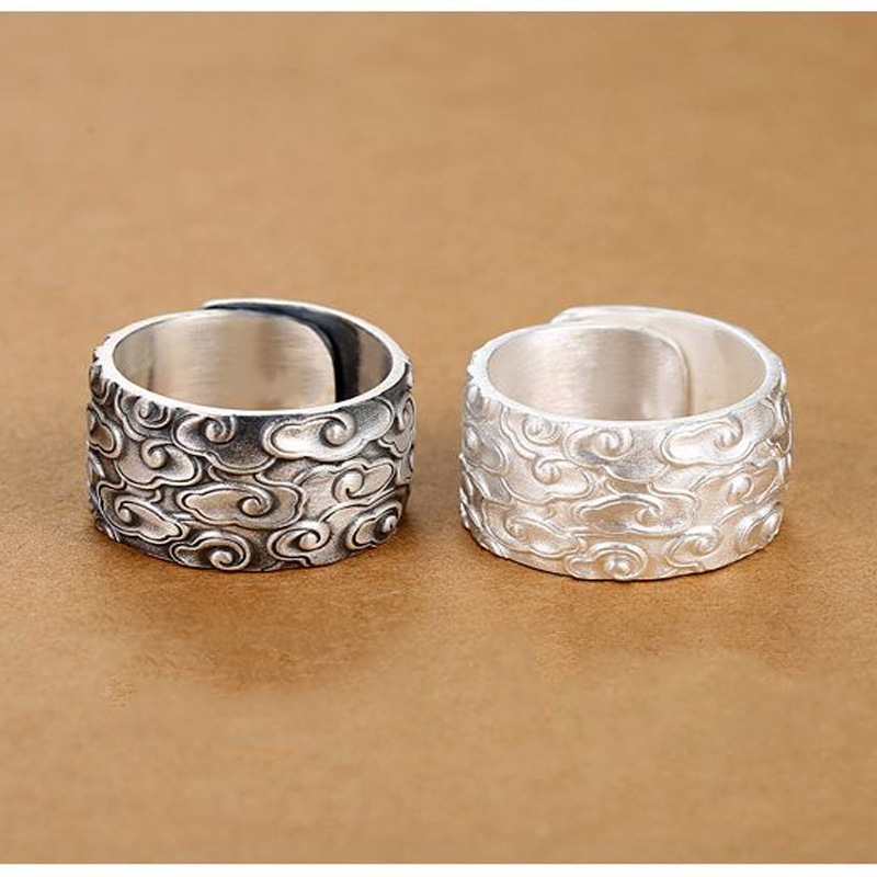 Smoky Cloud Ring, Wide Size, Suitable for Index Finger, Bold Open Design, Adjustable Ring, Direct from Manufacturer
