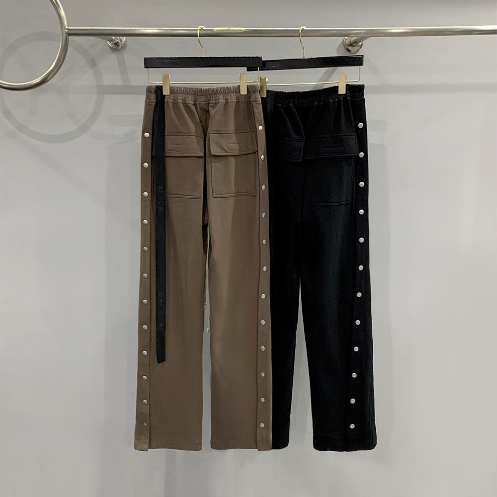 Subhuman Men's Style丨Dark Double Line Loose Large Size High Street Buttoned Slit Wide Leg Pants Men's Casual Pants