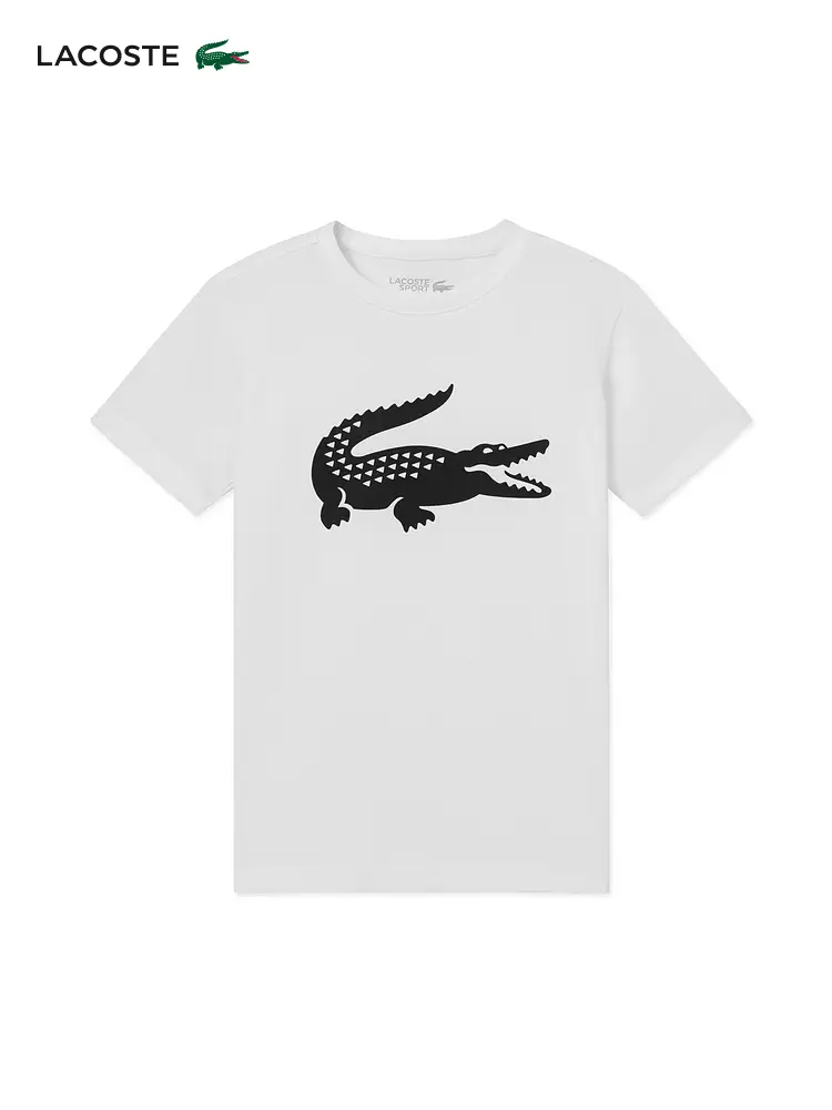 Lacoste French Crocodile Children's Clothing 25 Spring New arrival Minimalist Print Short-Sleeved Sports Plaid T-Shirt | Tj2910
