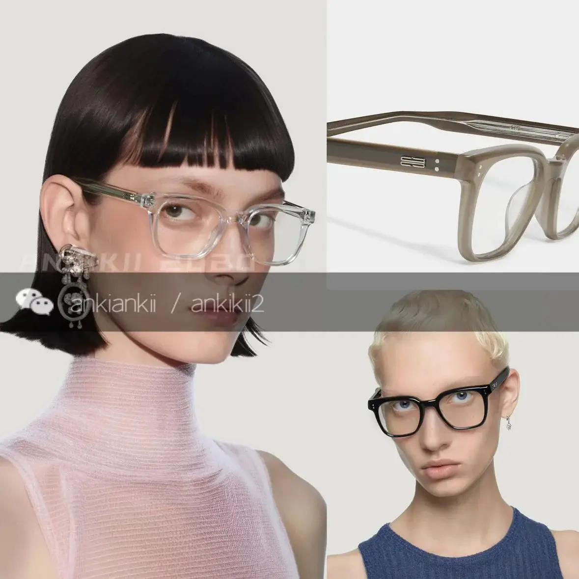 GM pure original ZP public price 1k9 KARL is easy to wear for both men and women! Transparent frame, elegant and fashionable flat lens, anti blue light lens, glasses without makeup, amazing unisex frame
