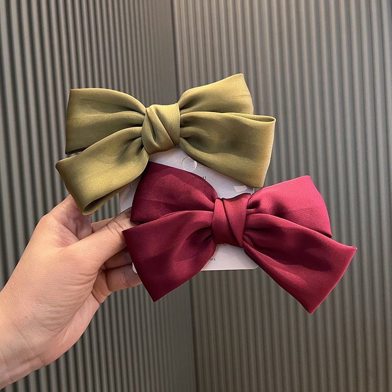 Korean style big bow satin hair clip girls summer hair accessories princess tiara top clip handmade hair clip diy material